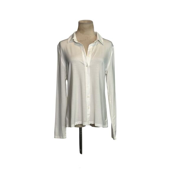LOFT off white long sleeves buttoned top size Medium - Picture 7 of 9